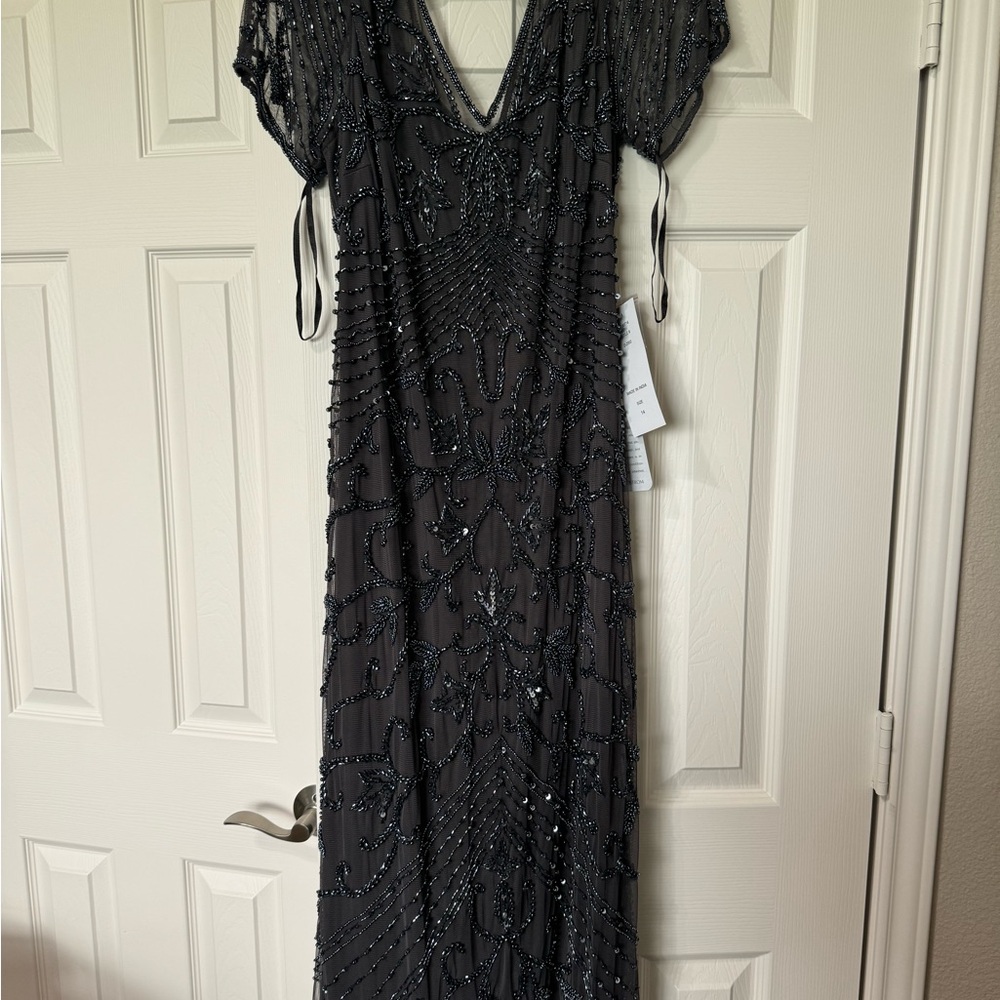 Elegant Black Beaded Maxi Dress